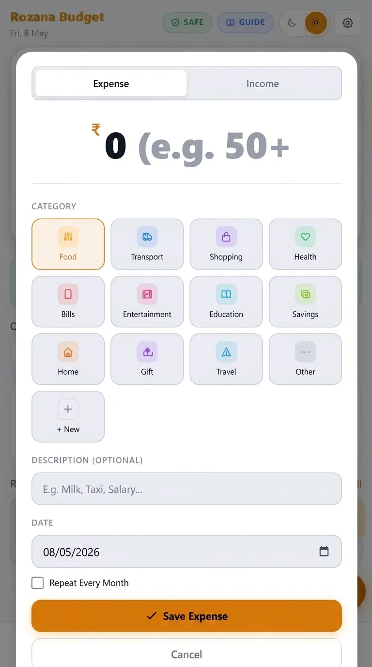 Add Expense Form