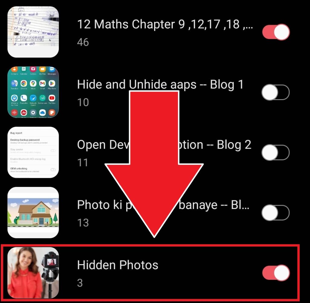 how to hide photos in samsung