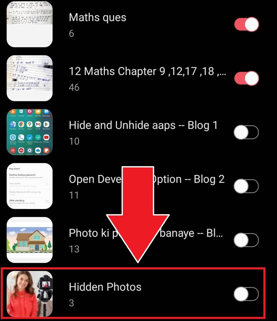 how to hide photos in samsung
