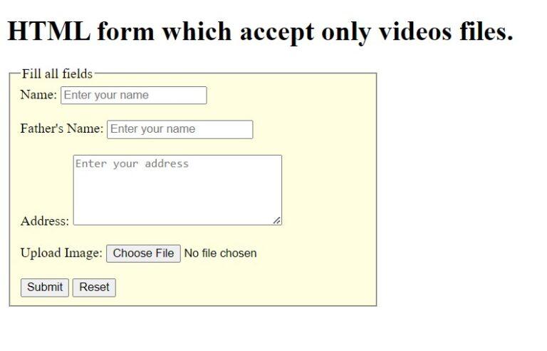 HTML Programs With Their Input And Output