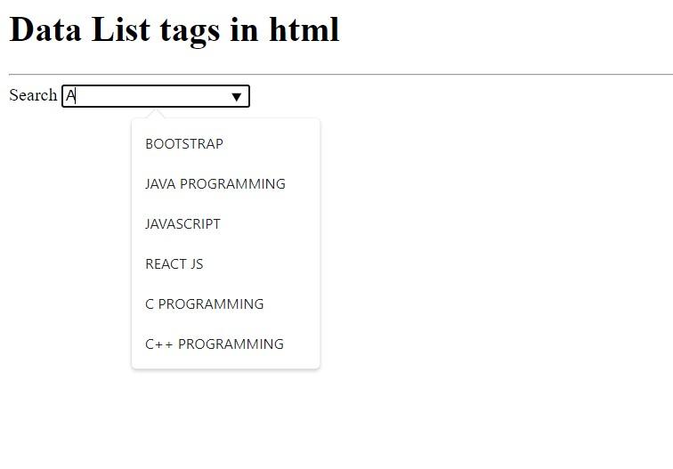 HTML Programs With Their Input And Output