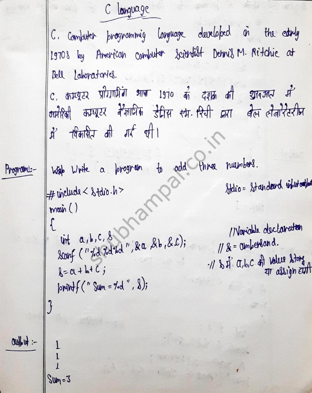 programming and problem solving through c language notes in hindi pdf