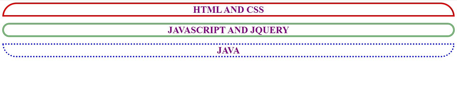 HTML-CSS Programs With Their Input And Output